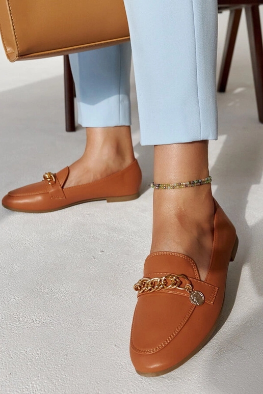 Mocassim Scaletta Chain Marrom Quente
