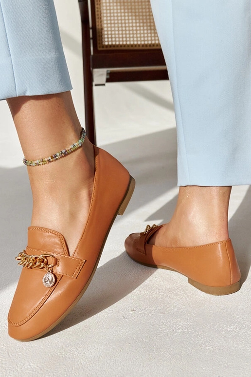 Mocassim Scaletta Chain Marrom Quente