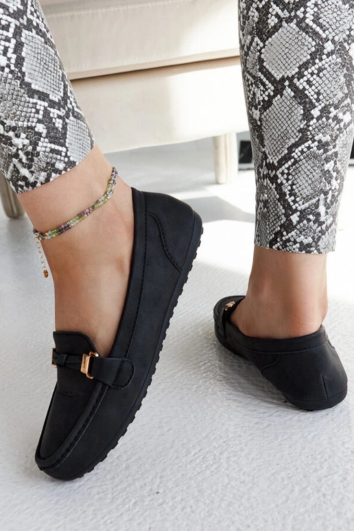 Mocassim Scafati preto com acabamento...