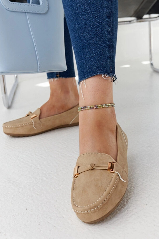 Mocassim Scafati bege com acabamento...