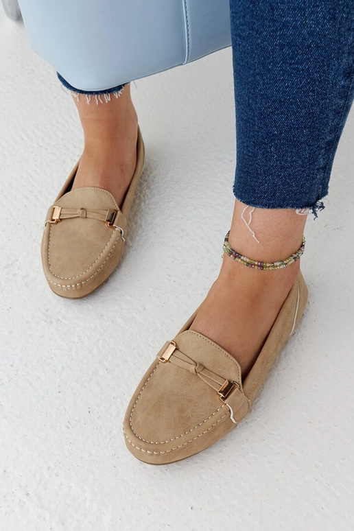 Mocassim Scafati bege com acabamento...