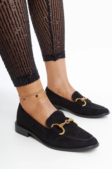 Mocassim preto com fivela Gibarti