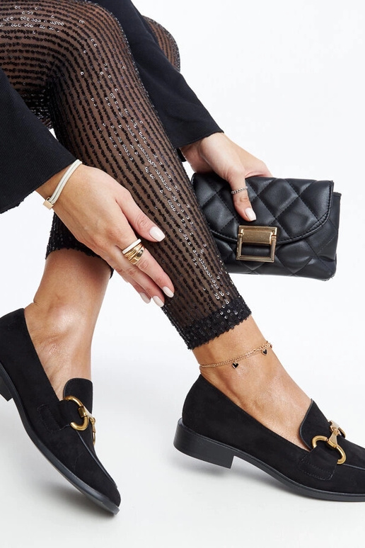 Mocassim preto com fivela Gibarti