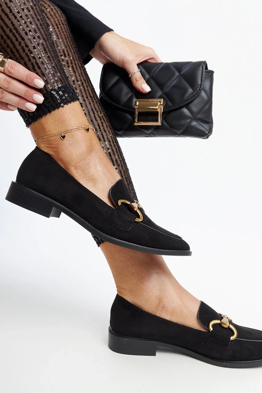 Mocassim preto com fivela Gibarti