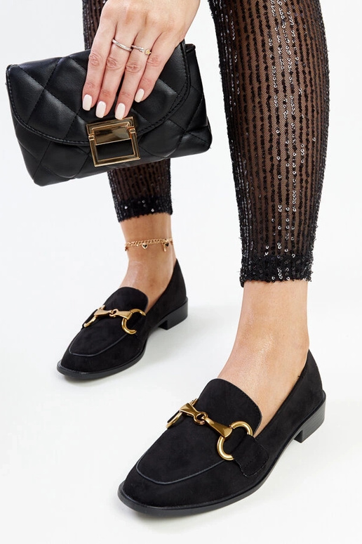 Mocassim preto com fivela Gibarti