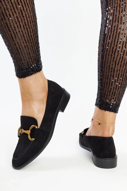 Mocassim preto com fivela Gibarti