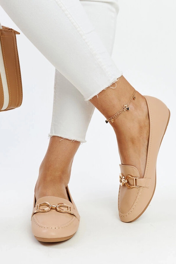 Mocassins bege com fivela Najla 2