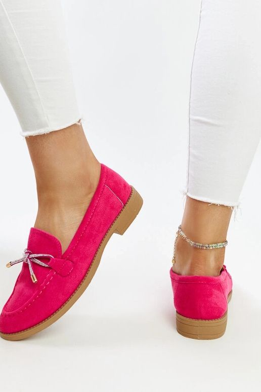 Mokasyny rosa-escuros com laço...