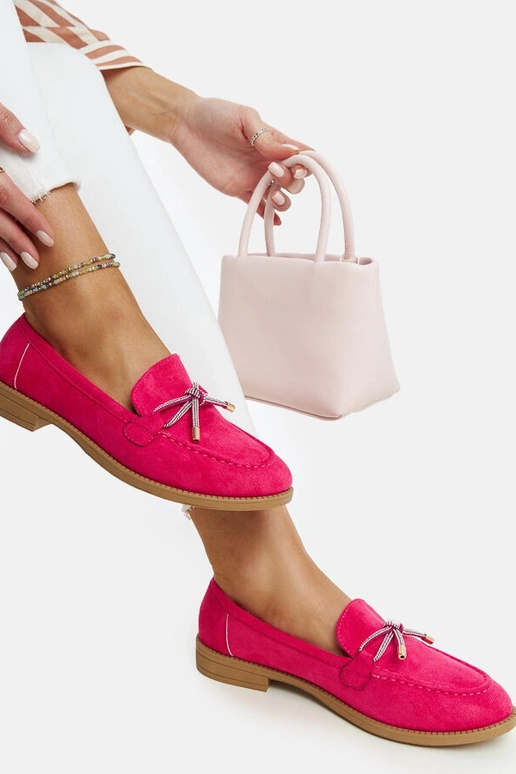 Mokasyny rosa-escuros com laço...