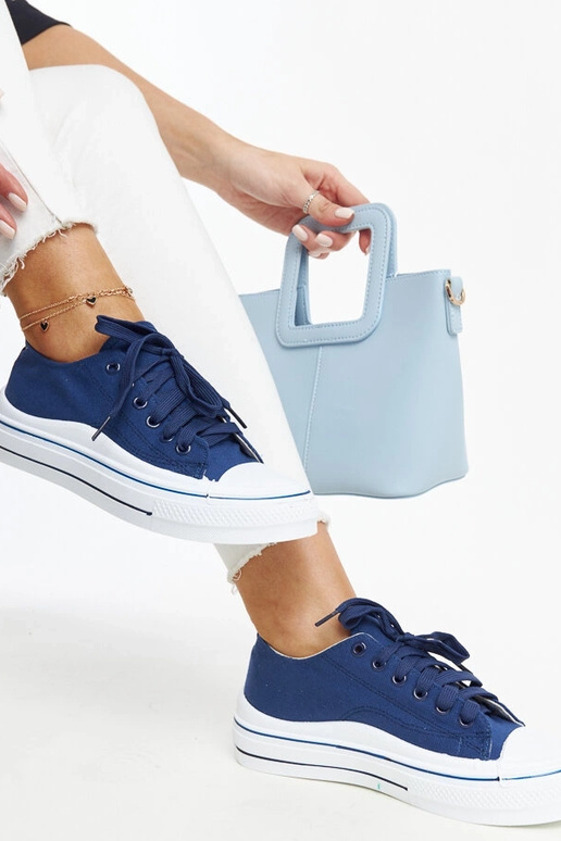 Ténis azuis marinho com plataforma...