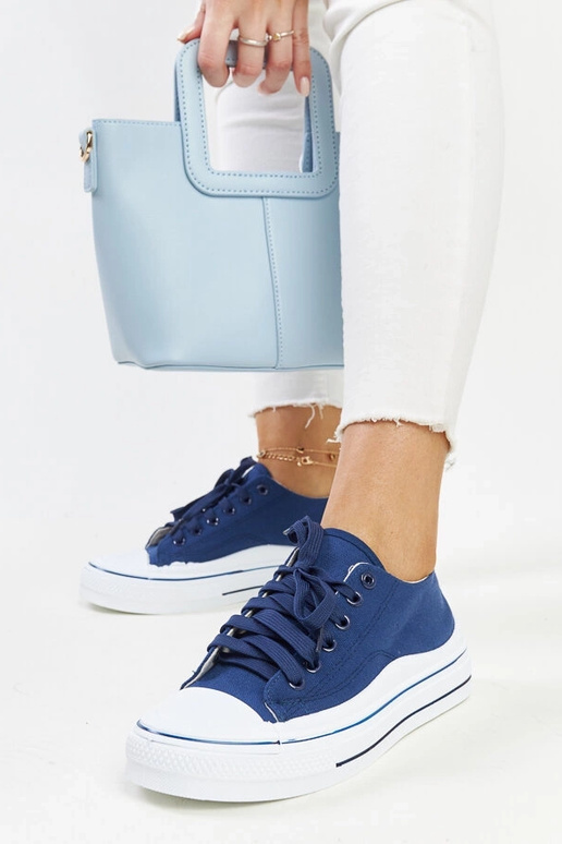 Ténis azuis marinho com plataforma...