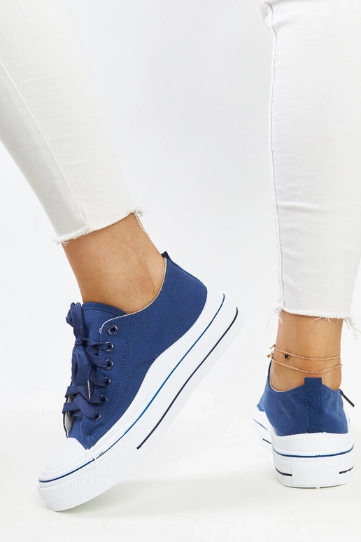 Ténis azuis marinho com plataforma...