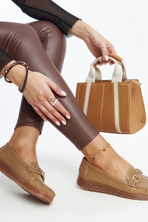 Mocassins Anisah Bege Escuro Fivela