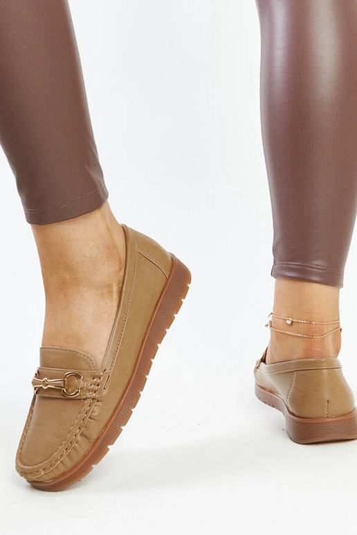 Mocassins Anisah Bege Escuro Fivela