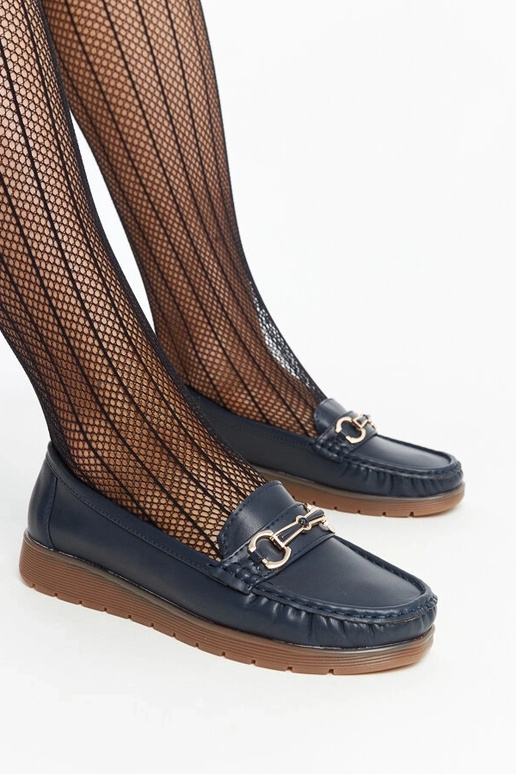 Mocassim Anisah azul marinho com fivela