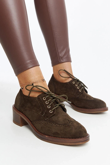 Botas de Salto Médio de Camurça Verde Tigard