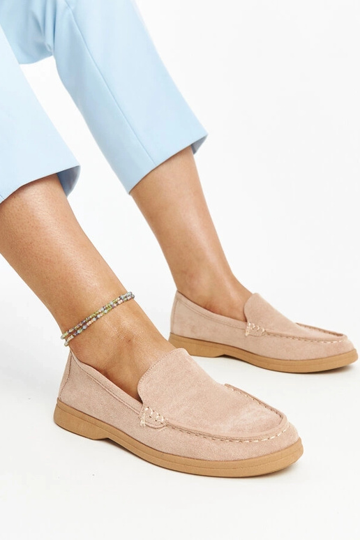 Sapatos Rumay em camurça bege