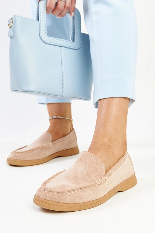 Sapatos Rumay em camurça bege