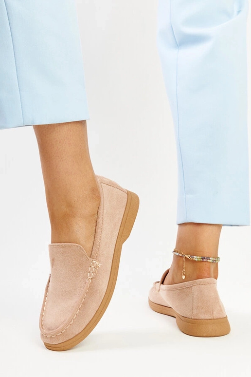 Sapatos Rumay em camurça bege