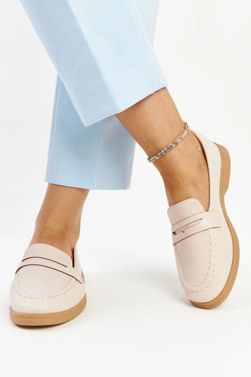 Mocassim Nawrah clássico bege claro