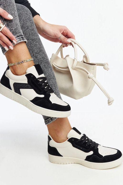 Tênis Juwan Preto e Branco Glitter