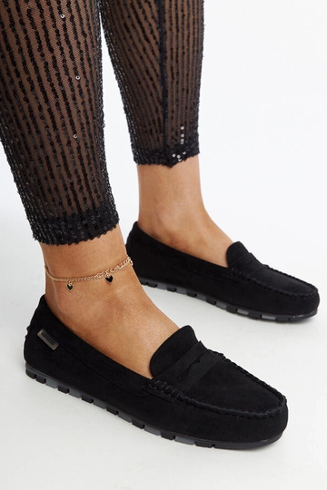 Mocassins de camurça pretos Nafisah