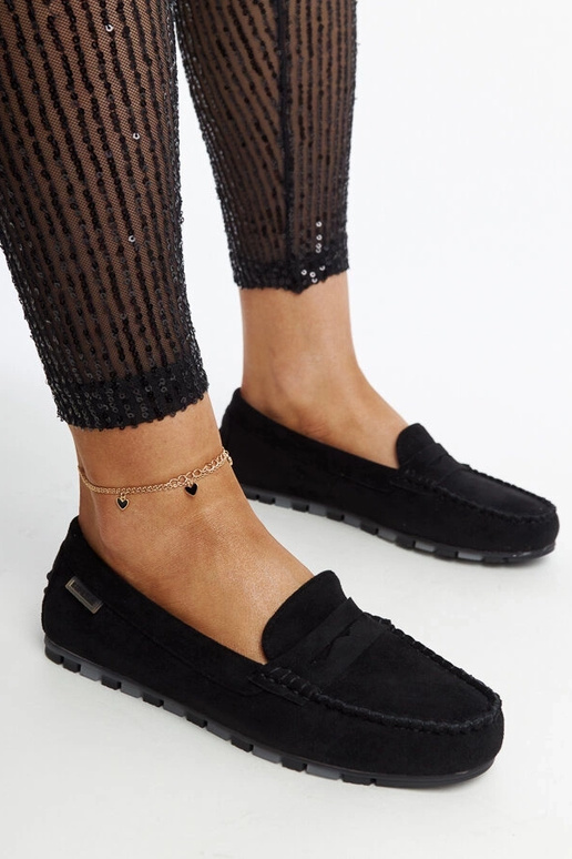 Mocassins de camurça pretos Nafisah