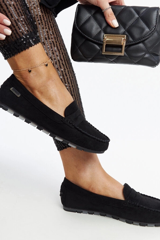 Mocassins de camurça pretos Nafisah