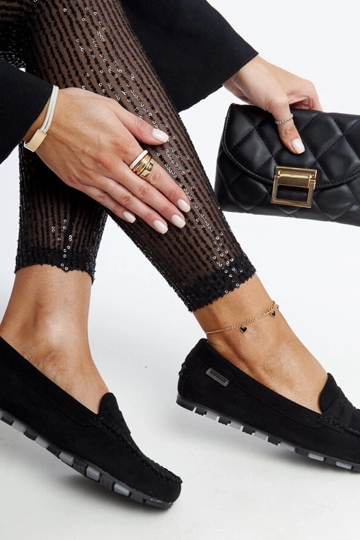 Mocassins de camurça pretos Nafisah