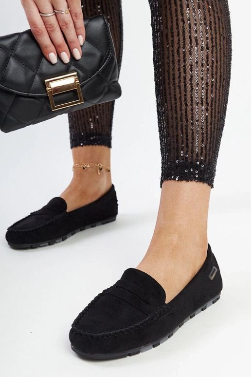 Mocassins de camurça pretos Nafisah