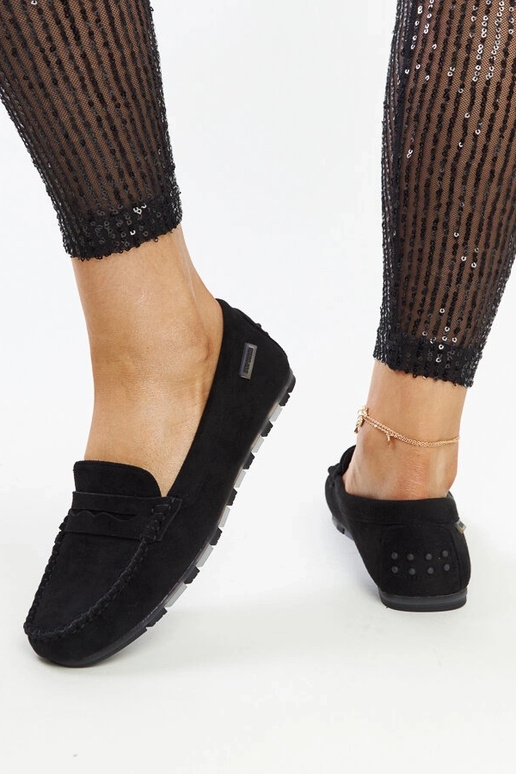 Mocassins de camurça pretos Nafisah