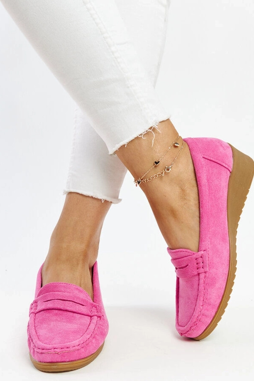 Mocassim Sakena de camurça rosa escuro