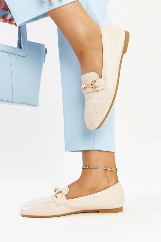 Mocassins decorativos bege claro da...