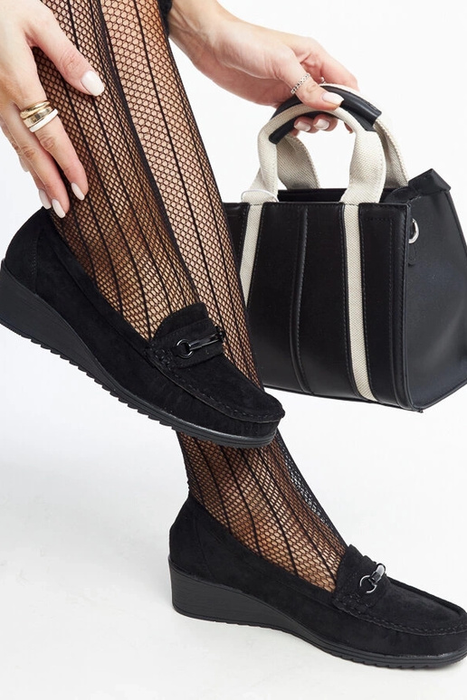 Mocassim preto plataforma da Amel