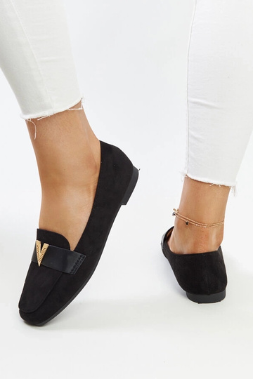 Mocassins pretos com decoração Namal 2
