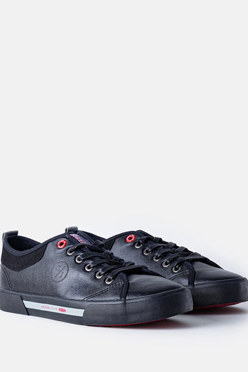 Tênis masculinos pretos CROSS JEANS couro ecológico 2