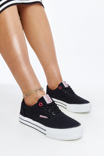 Tênis feminino preto com sola grossa CROSS JEANS 2