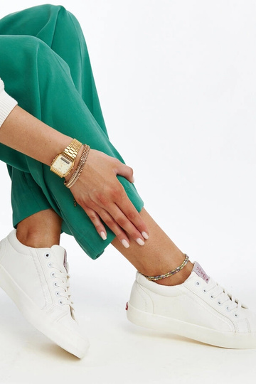 Tênis feminino branco de couro ecológico CROSS JEANS