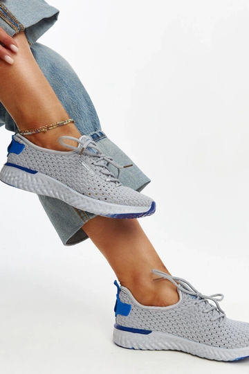 Tênis de tecido cinza para...