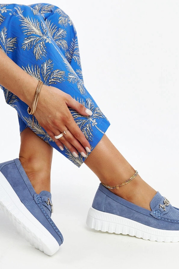 Sapatos de couro azuis com... 2