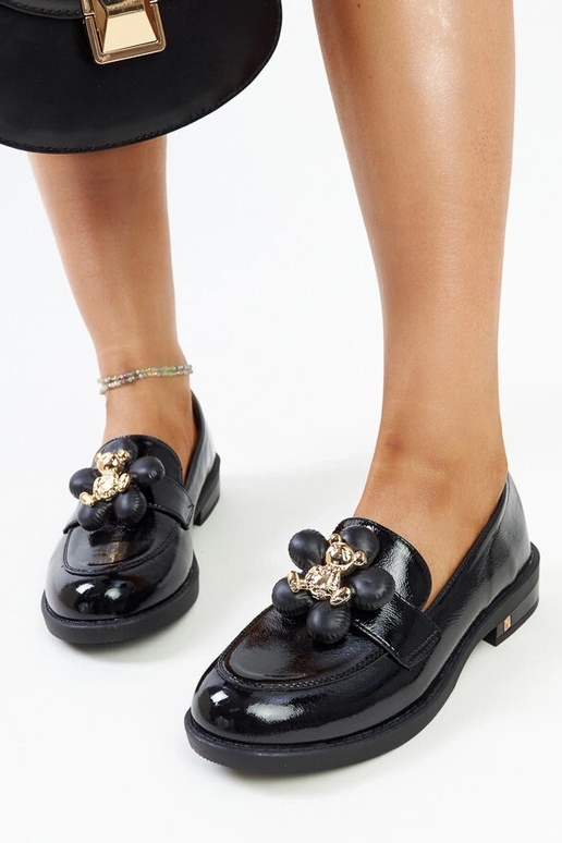 Mocassins pretos envernizados com...