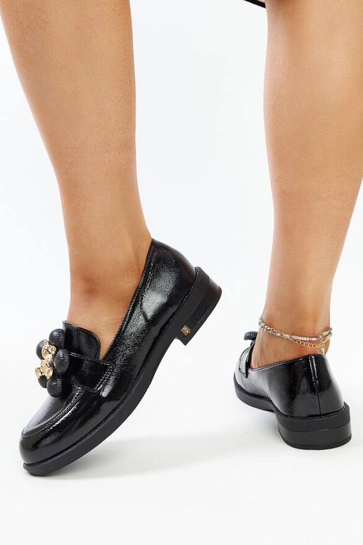 Mocassins pretos envernizados com...