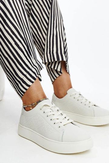 Tênis de couro bege Sireen 2