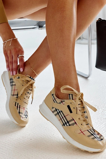 Tênis xadrez bege Afifah 2