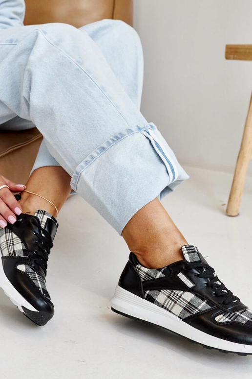 Tênis xadrez preto Afifah