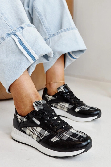 Tênis xadrez preto Afifah 2