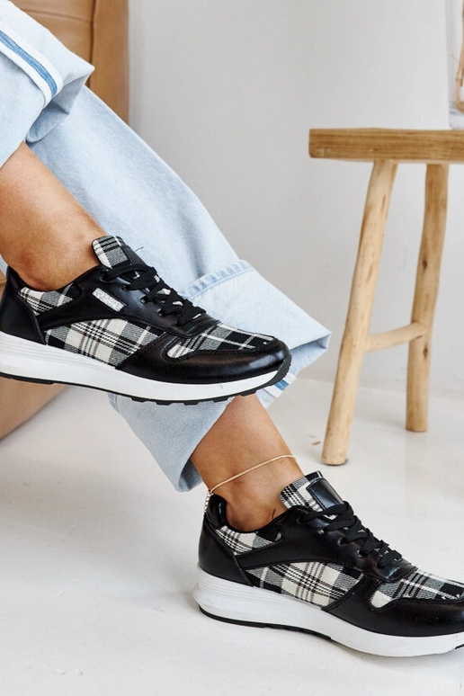 Tênis xadrez preto Afifah