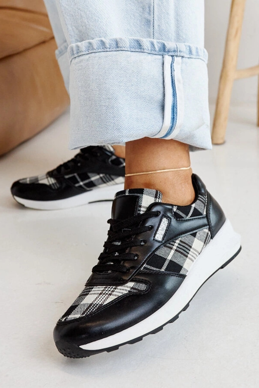 Tênis xadrez preto Afifah