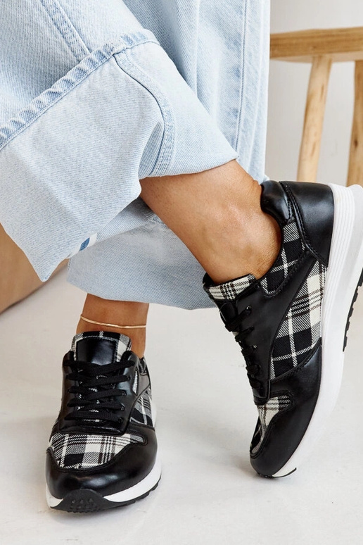 Tênis xadrez preto Afifah