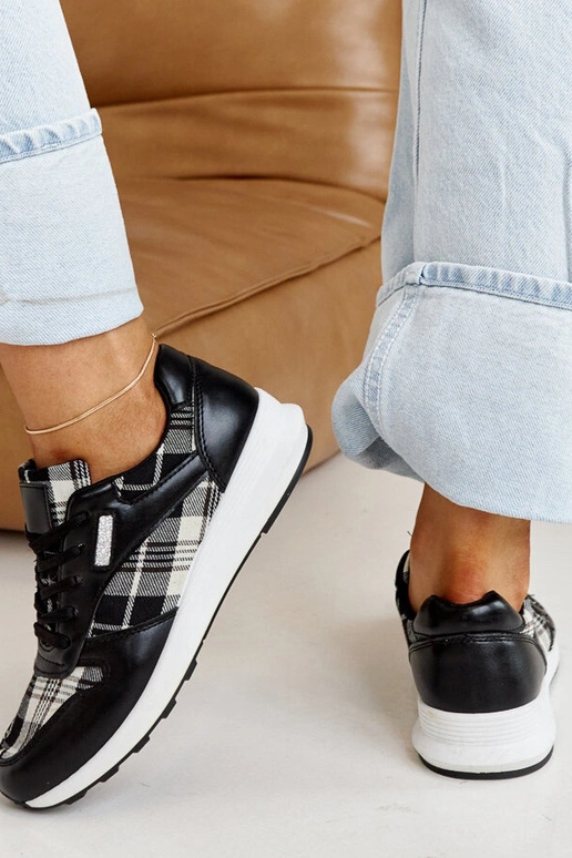 Tênis xadrez preto Afifah